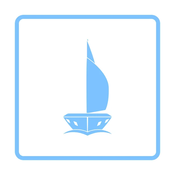 Вид спереду на вітрильну яхту — стоковий вектор