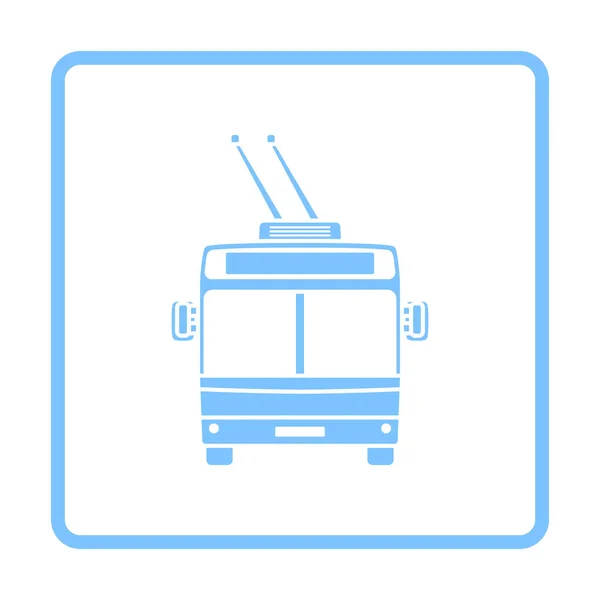 Widok z przodu ikony trolejbusu — Wektor stockowy