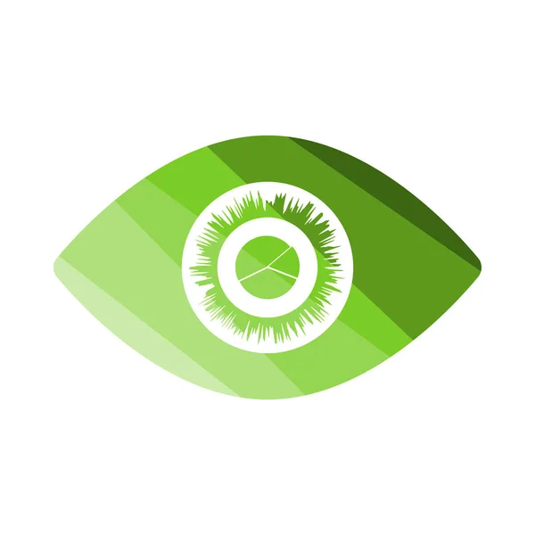 Eye With Market Chart Inside Pupil Icon — Stock Vector
