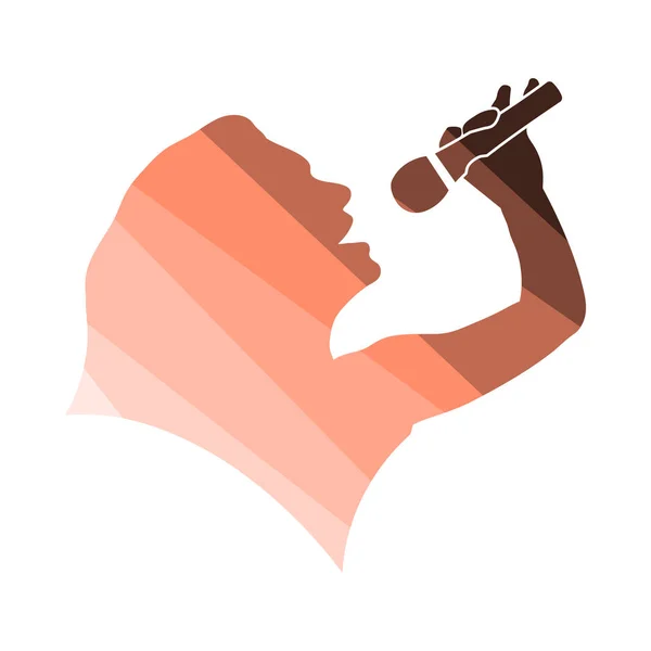 Ikona sylwetka womans karaoke — Wektor stockowy