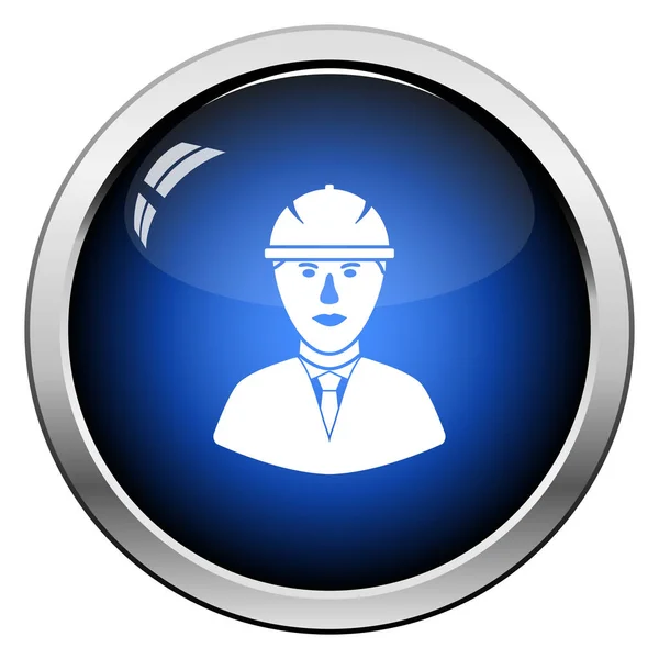 Icône de travailleur de la construction tête dans le casque — Image vectorielle