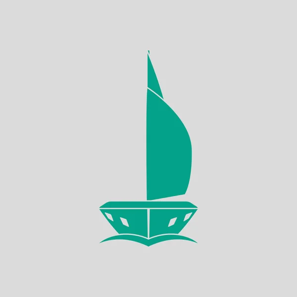 帆ヨットのアイコンの正面図 — ストックベクタ