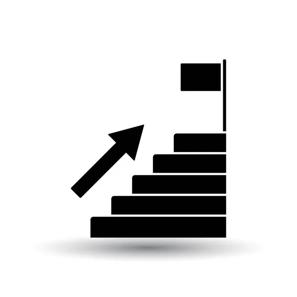 Escalera al ícono del objetivo — Vector de stock