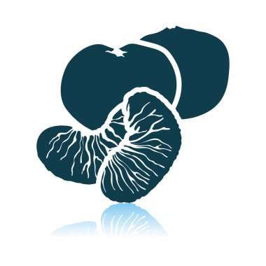 Gri Arka Plan Üzerine Mandalina Simgesi