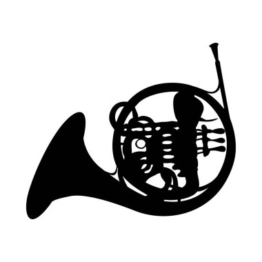 French Horn Silhouette clipart