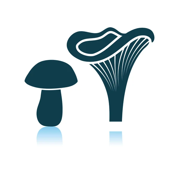 Mushroom Icon On Gray Background — Stock Vector