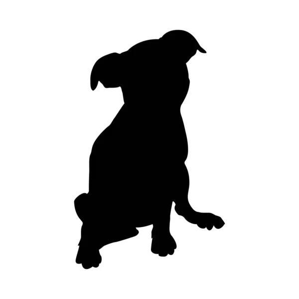 Silueta de perro cachorro — Vector de stock