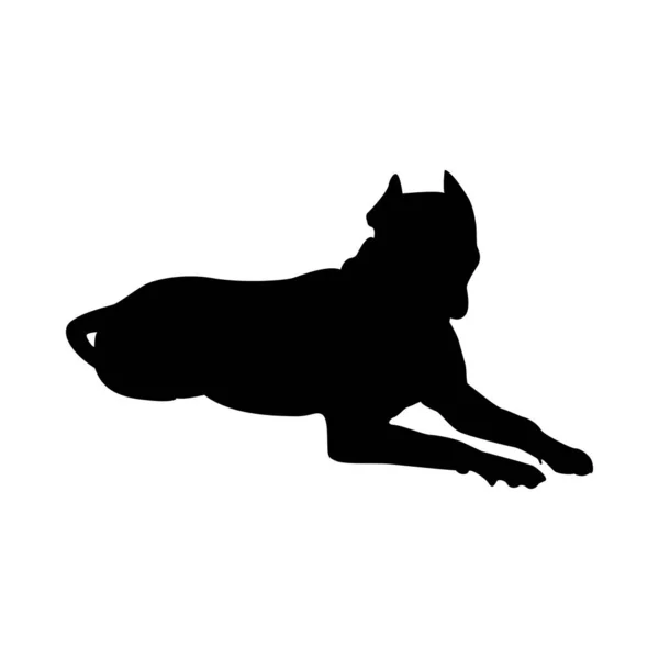 Pit Bull Terrier Dog Silhouette — Stock Vector