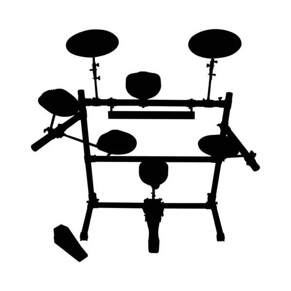 Drum Set Silhouette — Stock vektor