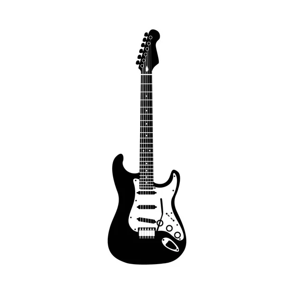 Silueta de guitarra eléctrica . — Vector de stock