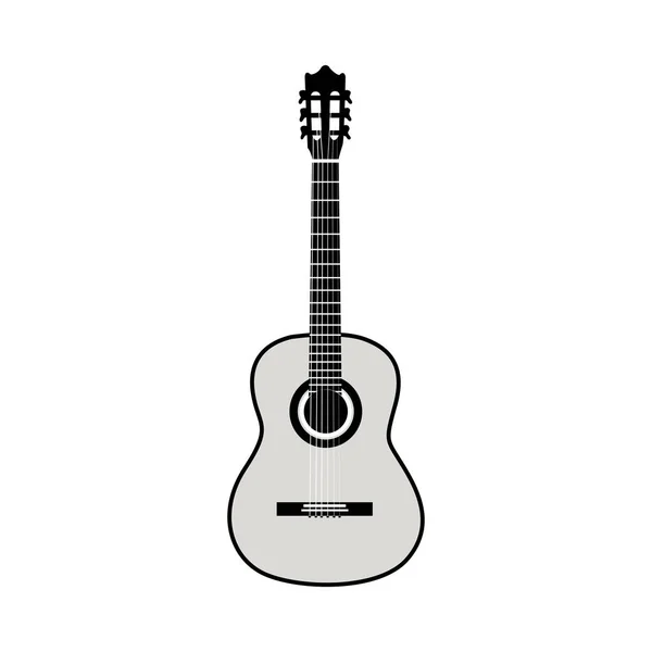 Silhouette guitare acoustique — Image vectorielle