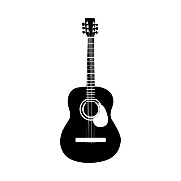 Siluet gitar akustik - Stok Vektor