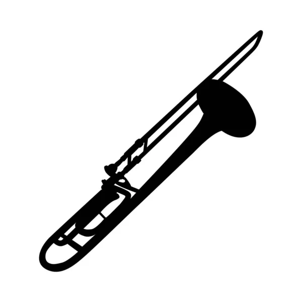 Silueta de trombón — Vector de stock