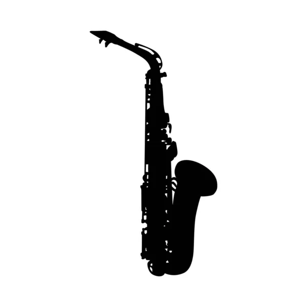 Silhouette saxophone — Image vectorielle