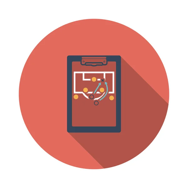 Tableta entrenador de fútbol con el esquema del icono del juego — Archivo Imágenes Vectoriales