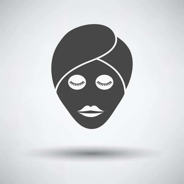 Cabeza de mujer con icono de máscara hidratante — Vector de stock