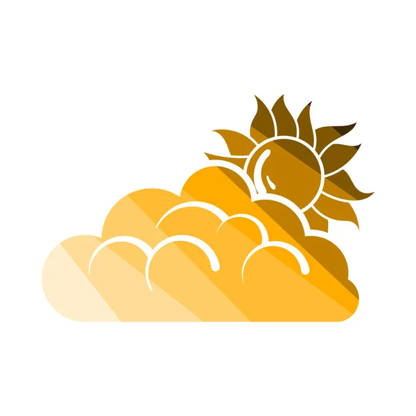 Икона солнца за облаками — стоковый вектор