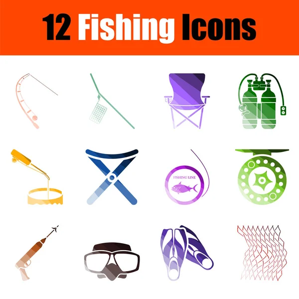 Fishing Icon Set — Stock Vector