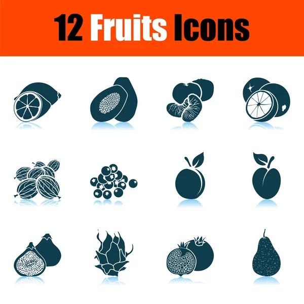 Fruits Icon Set — Stock Vector