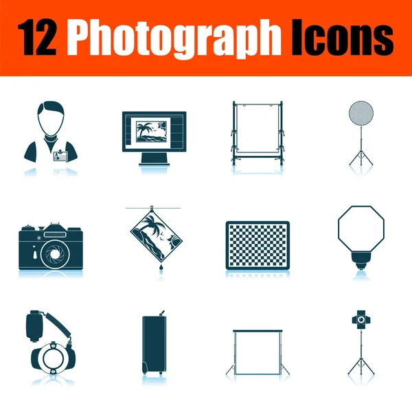 Conjunto de iconos de fotografía — Vector de stock