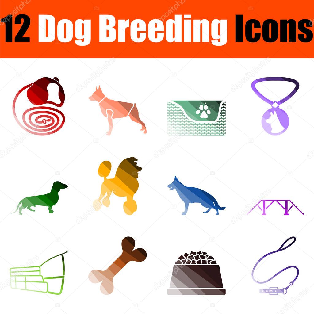 Dog Breeding Icon Set