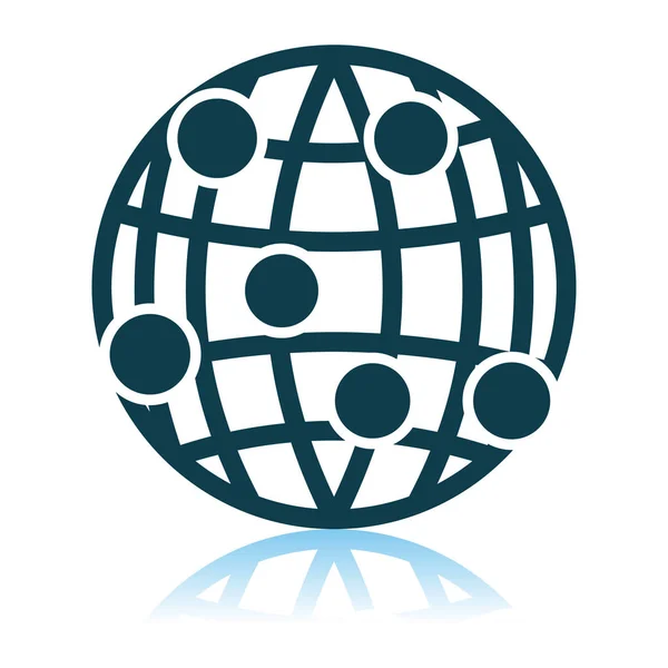 Globe icône de point de connexion — Image vectorielle
