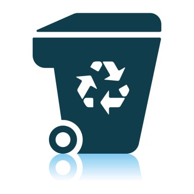 Çöp konteyner ile geri dönüşüm işareti simgesi