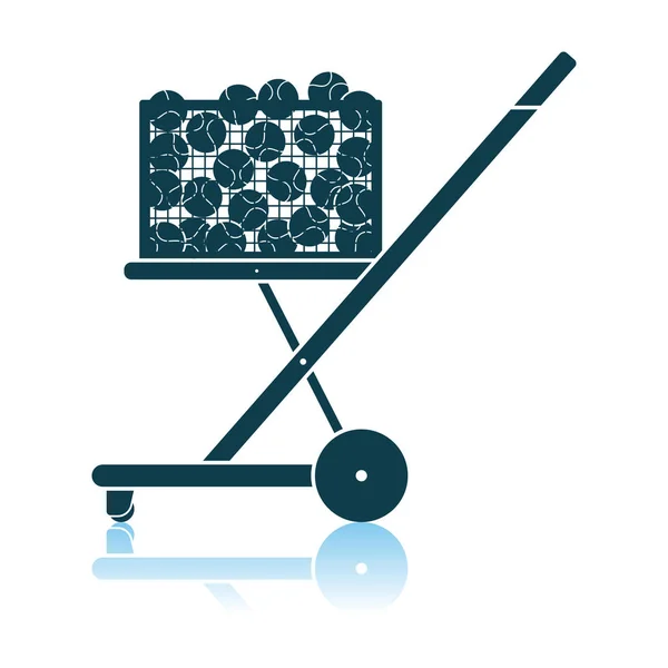 Tennis Cart Ball Icon — Stock Vector