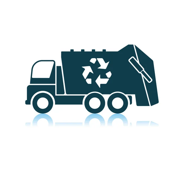 Garbage Car With Recycle Icon — Stock Vector