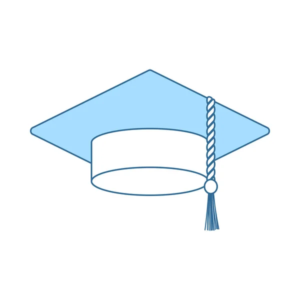 Graduatie cap pictogram — Stockvector