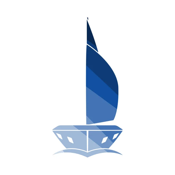Sail Yacht Icon Front View — Stock Vector