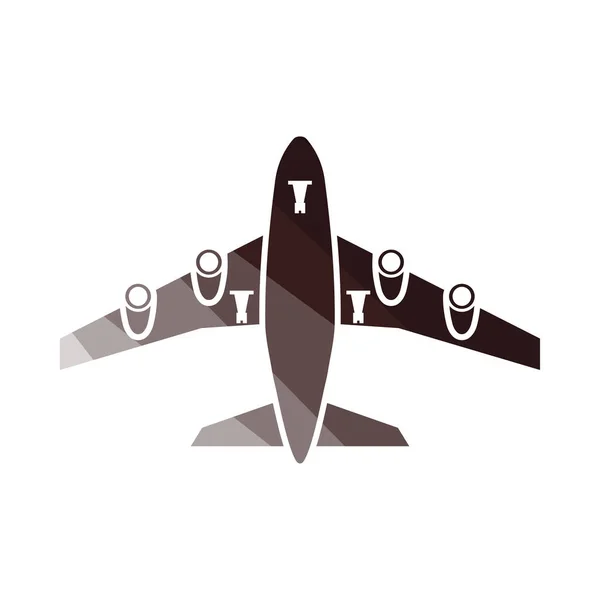 Avión despegue icono vista frontal — Vector de stock