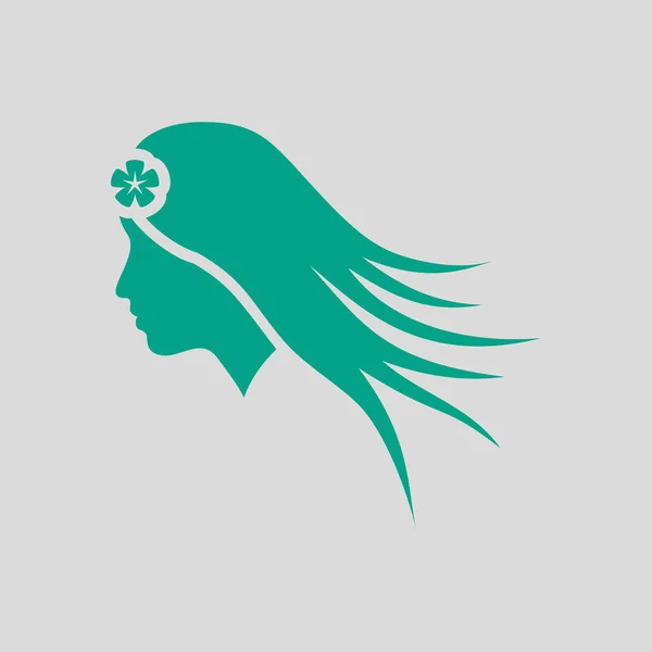 Женщина-голова с цветом в волосах — стоковый вектор