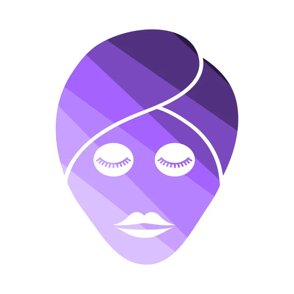 Nemlendirici Maske Simgesi ile Kadın Baş — Stok Vektör
