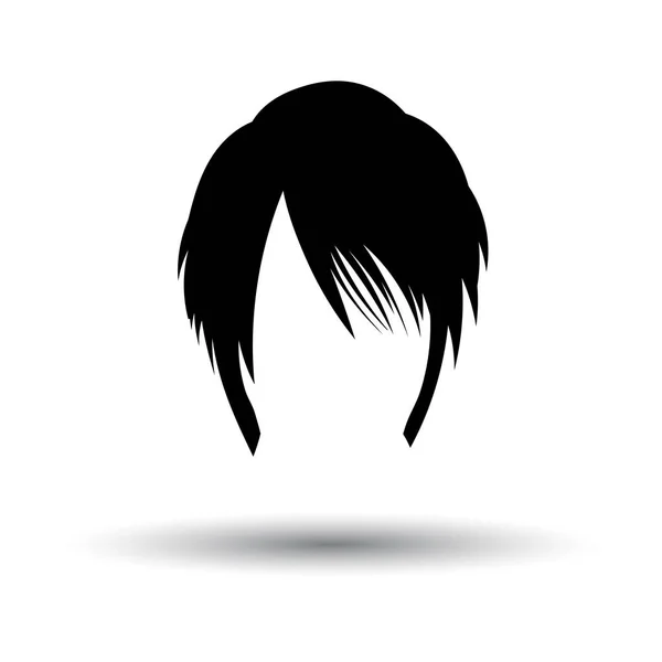 Woman Hair Dress Black White Background Shadow Vector Illustration — 스톡 벡터