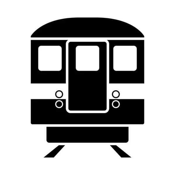 地下鉄の列車のアイコンの正面図 — ストックベクタ