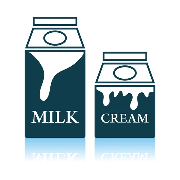 Icône de récipient de lait et crème — Image vectorielle