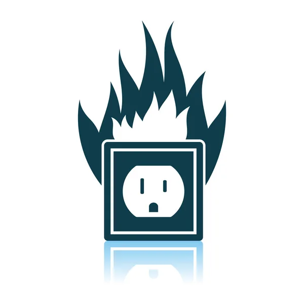 Electric Outlet Fire Icon — Stock Vector