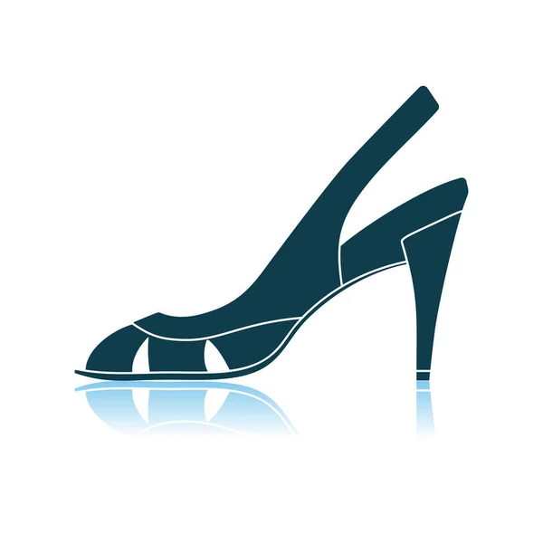 Woman Heeled Sandal Icon — Stock Vector