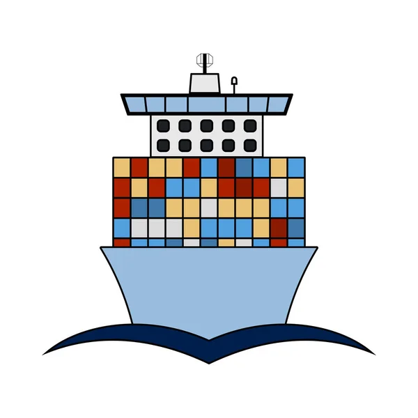 Icona della nave container — Vettoriale Stock