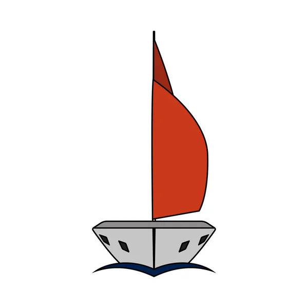 Sail Yacht Icon — Stock Vector