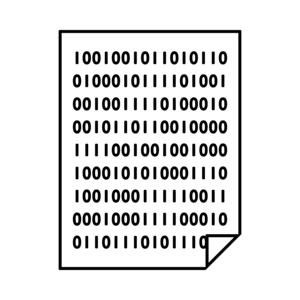Sheet With Binary Code Icon — Stock Vector