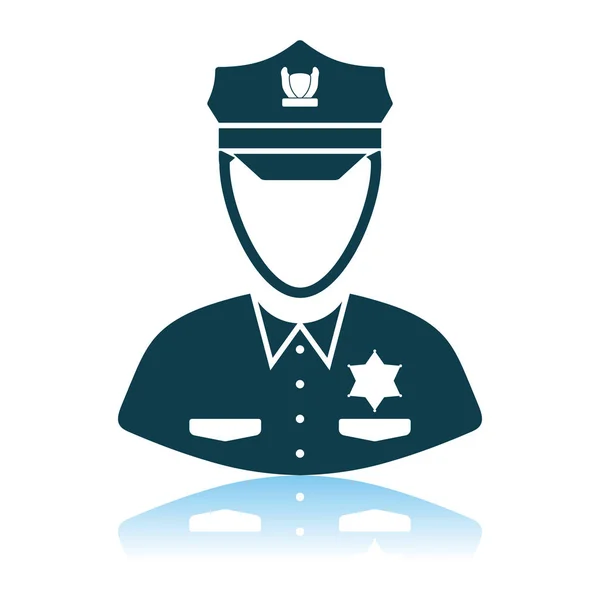 Politieagent pictogram — Stockvector