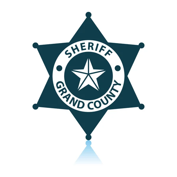 Icono de insignia Sheriff — Vector de stock