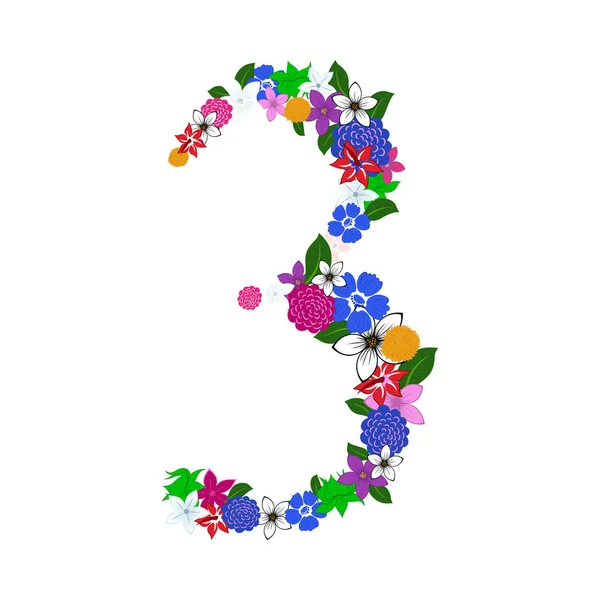 Floral numeral — Stock Vector