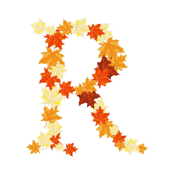 秋のカエデの葉の手紙 — ストックベクタ