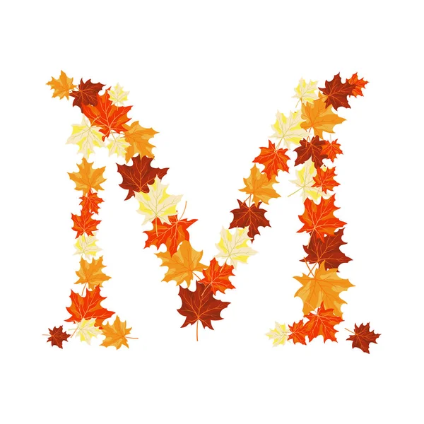 秋のカエデの葉の手紙 — ストックベクタ