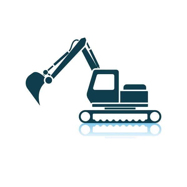Icono de excavadora de construcción — Vector de stock