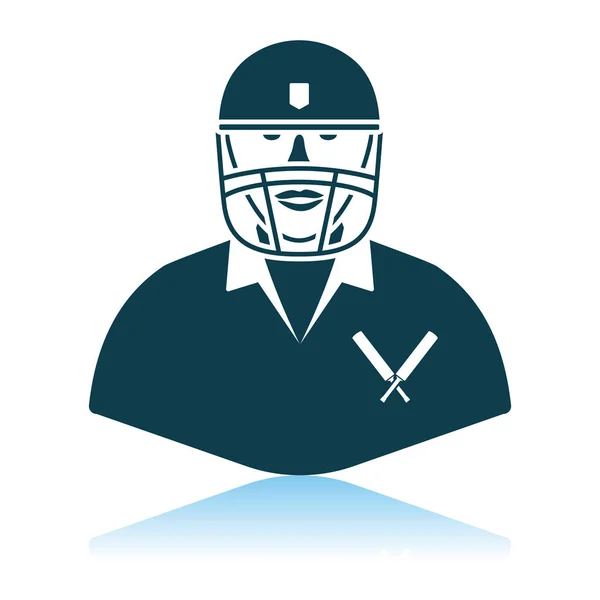 Kriket player simgesi — Stok Vektör