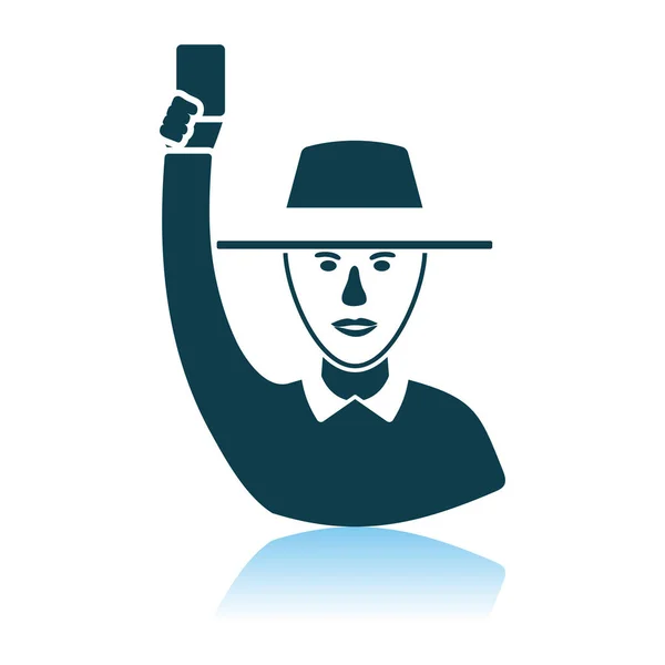 Cricket umpire met hand met pictogram — Stockvector